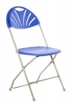 Classic Plus Folding Chairs | Bundle of 40 | Blue | With Trolley | Mogo