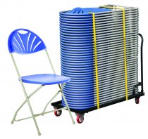 Classic Plus Folding Chairs | Bundle of 40 | Blue | With Trolley | Mogo