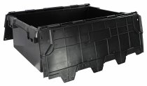 Pack of 2 Eco Tote Boxes | Attached Lid | 310h x 600w x 800d mm | 131 Litre | Recycled Black