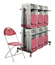 Classic Plus Folding Chairs | Bundle of 168 | Charcoal | With Trolley | Mogo