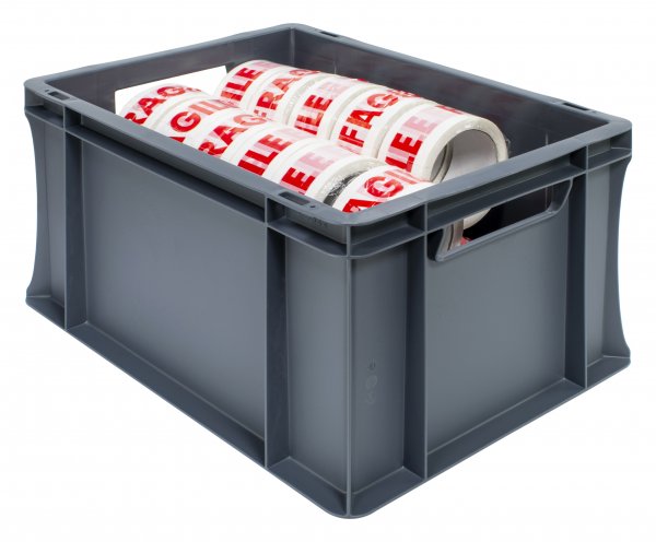 Euro Containers | 220h x 300w x 400d mm | 20 Litre | Grey | Pack of 5 | Topstore