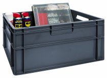 Euro Containers | 270h x 400w x 600d mm | 52 Litre | Grey | Pack of 2 | Topstore