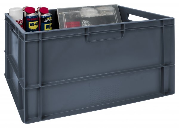 Euro Containers | 320h x 400w x 600d mm | 60 Litre | Grey | Pack of 2 | Topstore