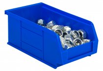Plastic Parts Bins | 75h x 100w x 165d mm | 1.27 Litre | Blue | Pack of 20 | Topstore