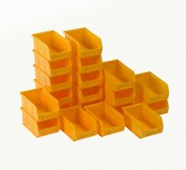 Plastic Parts Bins | 75h x 100w x 165d mm | 1.27 Litre | Yellow | Pack of 20 | Topstore