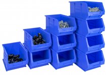 Plastic Parts Bins | 132h x 150w x 240d mm | 4.6 Litre | Blue | Pack of 10 | Topstore