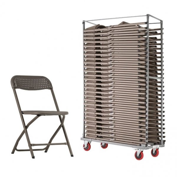 BigClassic Folding Chairs | Bundle of 50 | Grey | With Trolley | Mogo