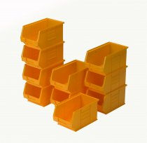 Plastic Parts Bins | 132h x 150w x 240d mm | 4.6 Litre | Yellow | Pack of 10 | Topstore