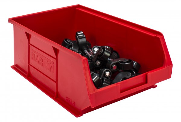 Plastic Parts Bins | 132h x 205w x 350d mm | 9.1 Litre | Red | Pack of 10 | Topstore