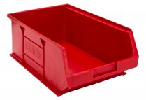 Plastic Parts Bins | 132h x 205w x 350d mm | 9.1 Litre | Red | Pack of 10 | Topstore