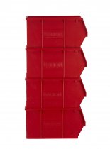 Plastic Parts Bins | 182h x 205w x 350d mm | 12.8 Litre | Red | Pack of 10 | Topstore