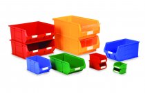 Plastic Parts Bins | 182h x 420w x 375d mm | 28.3 Litre | Red | Pack of 5 | Topstore