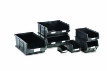 Recycled Plastic Parts Bins | 182h x 205w x 350d mm | 12.8 Litre | Black | Pack of 10 | Topstore