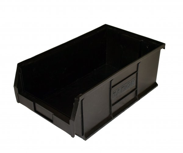 Recycled Plastic Parts Bins | 200h x 310w x 520d mm | 31.4 Litre | Black | Pack of 5 | Topstore