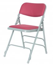 Comfort Folding Chairs | Bundle of 28 | Burgundy | With Trolley | Mogo