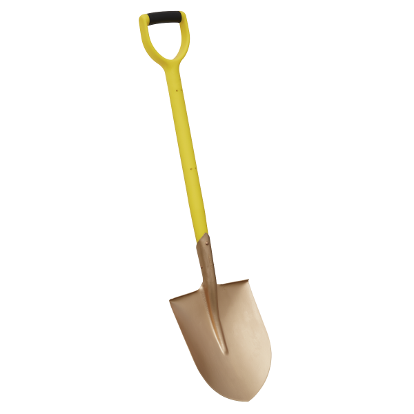 Non-Sparking Shovel | Round Point | Hardwood Shaft | Sealey