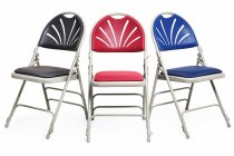 Comfort Plus Folding Chairs | Bundle of 28 | Blue | With Trolley | Mogo