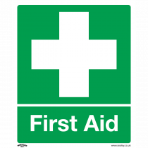 First Aid Safety Sign | Self Adhesive Vinyl | Single | Sealey