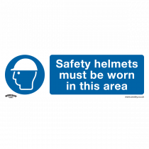 Mandatory PPE Safety Sign | Safety Helmets | Rigid Plastic | Pack of 10 | Sealey