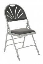 Comfort Plus Folding Chairs | Bundle of 28 | Charcoal | With Trolley | Mogo