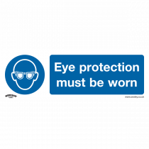 Mandatory PPE Safety Sign | Eye Protection | Self Adhesive Vinyl | Pack of 10 | Sealey