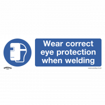 Mandatory PPE Safety Sign | Welding Eye Protection | Self Adhesive Vinyl | Single | Sealey