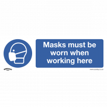 Mandatory PPE Safety Sign | Masks Must be Worn | Rigid Plastic | Single | Sealey