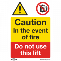 Caution Safety Sign | Do Not Use Lift | Self Adhesive Vinyl | Pack of 10 | Sealey
