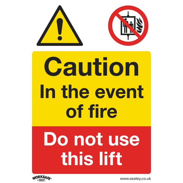 Caution Safety Sign | Do Not Use Lift | Self Adhesive Vinyl | Pack of 10 | Sealey
