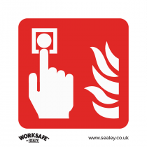 Fire Safety Sign | Fire Alarm Symbol | Self Adhesive Vinyl | Pack of 10 | Sealey