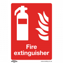 Fire Safety Sign | Fire Extinguisher | Rigid Plastic | Single | Sealey
