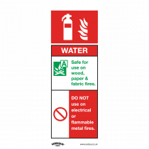 Fire Safety Sign | Water Fire Extinguisher | Self Adhesive Vinyl | Single | Sealey