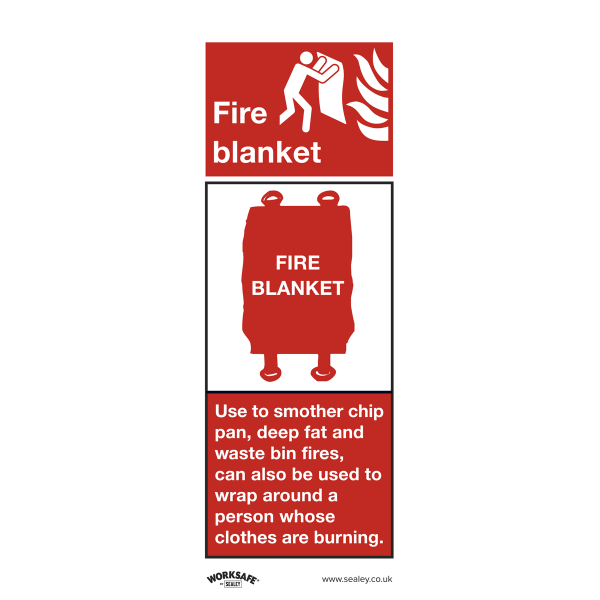 Fire Safety Sign | Fire Blanket | Rigid Plastic | Single | Sealey