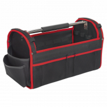 Heavy Duty Open Tool Storage Bag | 295h x 500w x 250d mm | Black & Red | Sealey