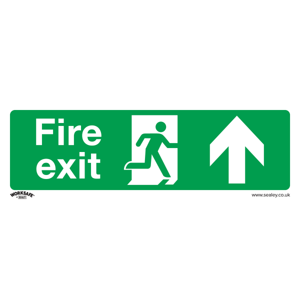 Fire Safety Sign | Fire Exit (Up) | Self Adhesive Vinyl | Single | Sealey