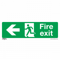 Fire Safety Sign | Fire Exit (Left) | Rigid Plastic | Pack of 10 | Sealey