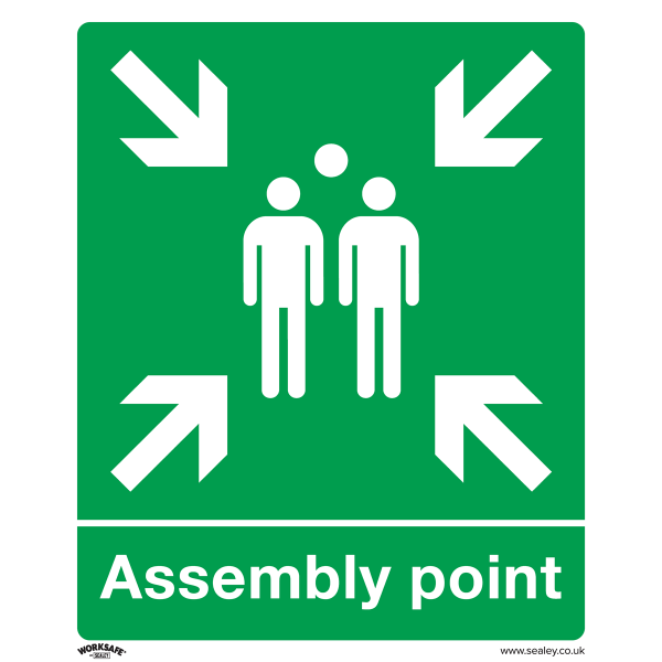 Fire Safety Sign | Assembly Point | Rigid Plastic | Single | Sealey