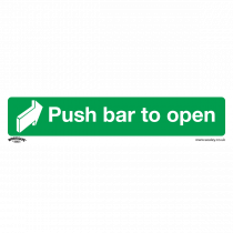 Door Safety Sign | Push Bar to Open | Rigid Plastic | Single | Sealey