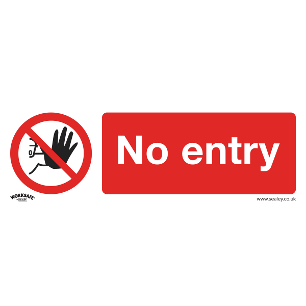 Prohibition Safety Sign | No Entry | Self Adhesive Vinyl | Single | Sealey