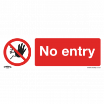 Prohibition Safety Sign | No Entry | Self Adhesive Vinyl | Pack of 10 | Sealey