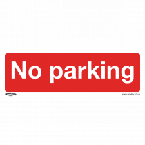 Prohibition Safety Sign | No Parking | Self Adhesive Vinyl | Pack of 10 | Sealey
