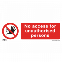 Prohibition Safety Sign | No Access for Unauthorised Persons | Rigid Plastic | Single | Sealey
