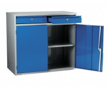 Euro 900 Metal Cupboard | 1000mm Wide | 2 Door | 1 Adjustable Shelf | 2 Drawers | Redditek