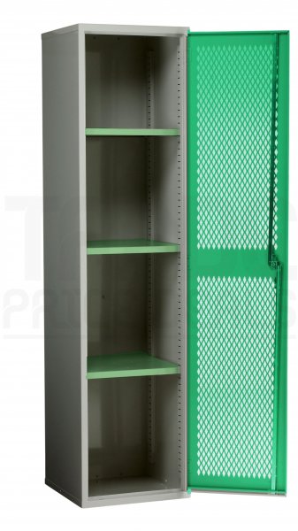 Mesh Door Cupboard | 1 Green Door | 3 Shelves | 1830 x 457 x 457mm | Redditek