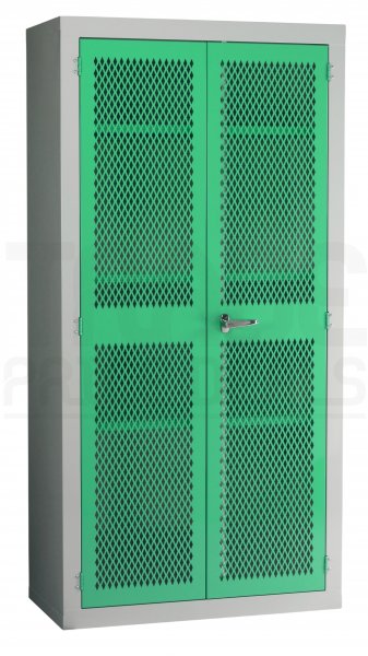 Mesh Door Cupboard | 2 Green Doors | 3 Shelves | 1830 x 915 x 457mm | Redditek