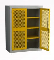 Mesh Door Cupboard | 2 Yellow Doors | 2 Shelves | 1220 x 915 x 457mm | Redditek