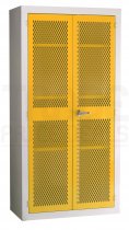 Mesh Door Cupboard | 2 Yellow Doors | 3 Shelves | 1830 x 915 x 457mm | Redditek