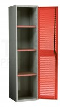 Mesh Door Cupboard | 1 Red Door | 3 Shelves | 1830 x 457 x 457mm | Redditek