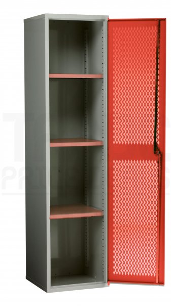 Mesh Door Cupboard | 1 Red Door | 3 Shelves | 1830 x 457 x 457mm | Redditek