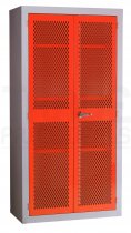 Mesh Door Cupboard | 2 Red Doors | 3 Shelves | 1830 x 915 x 457mm | Redditek